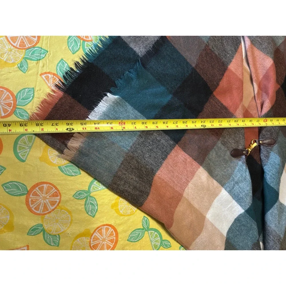Cottagecore‎ Womens Unbranded Plaid Toggle Poncho Wrap S/M Multicolor